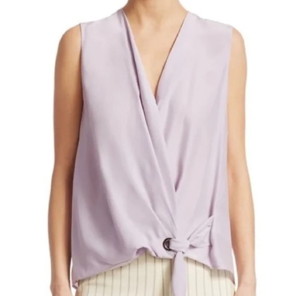 Rag & Bone ”Felix” Silk Sleeveless Tie Front Lilac Color Blouse Size XS EUC! - Picture 1 of 10